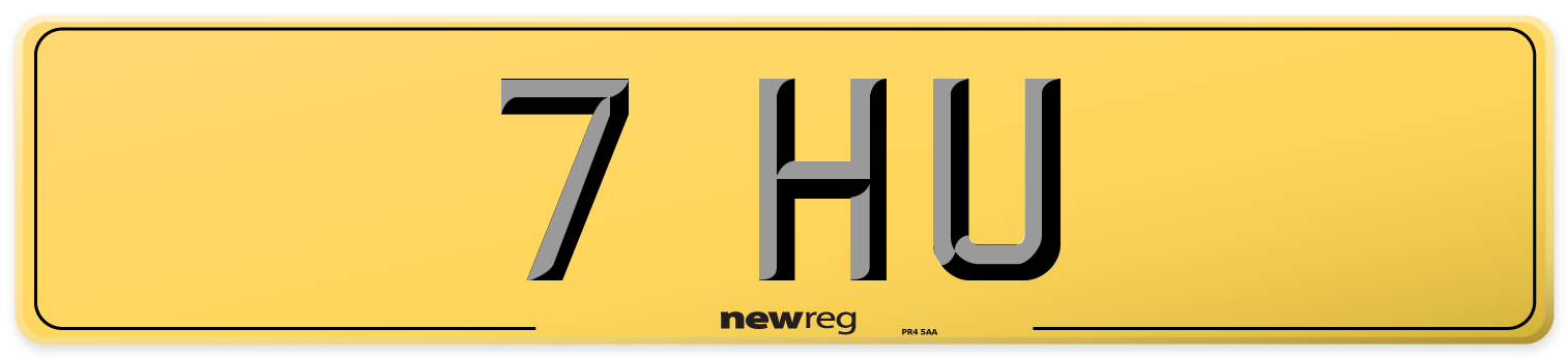 7 HU Rear Number Plate