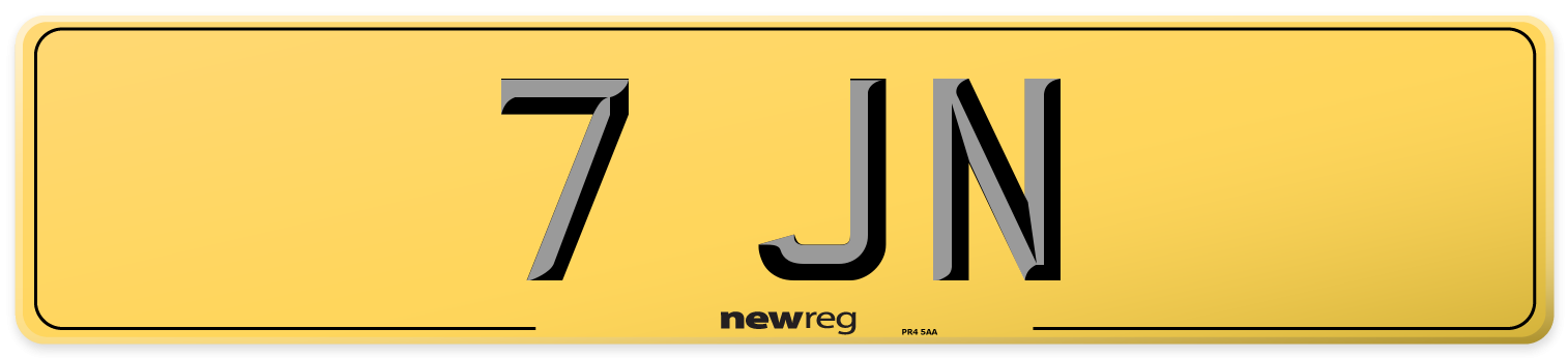 7 JN Rear Number Plate