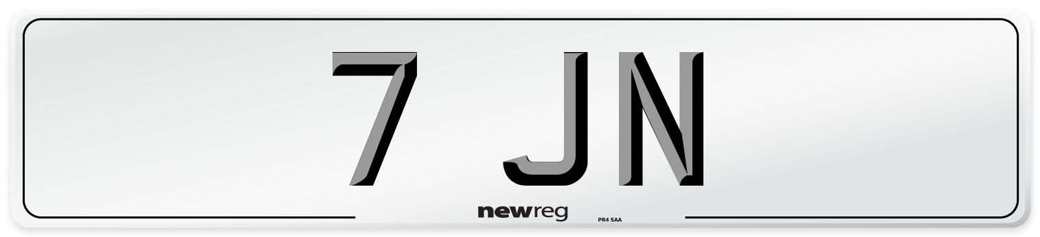 7 JN Front Number Plate