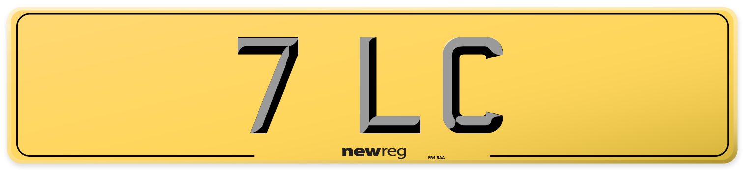 7 LC Rear Number Plate