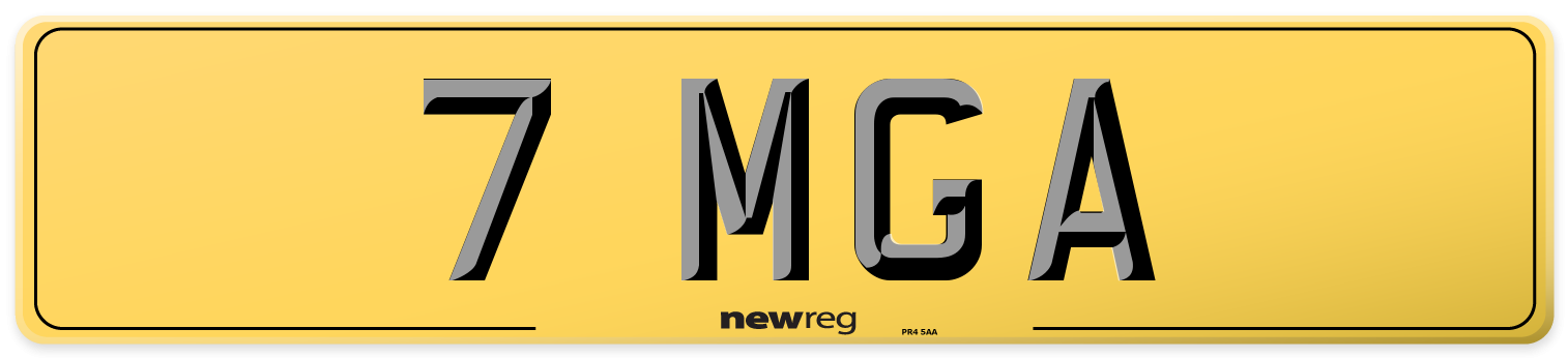 7 MGA Rear Number Plate