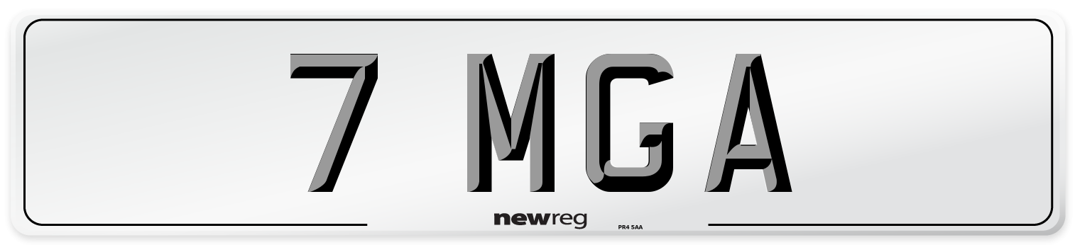 7 MGA Front Number Plate
