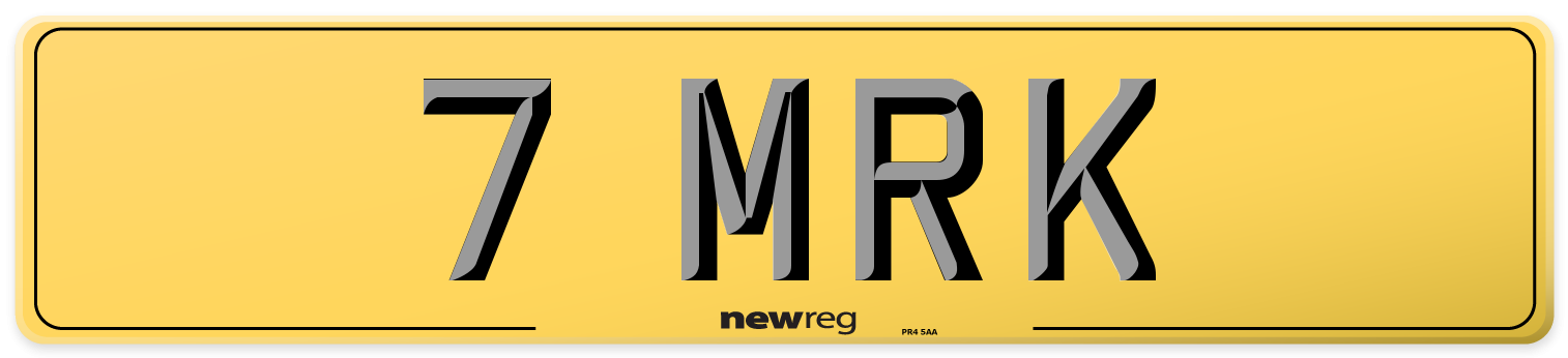 7 MRK Rear Number Plate