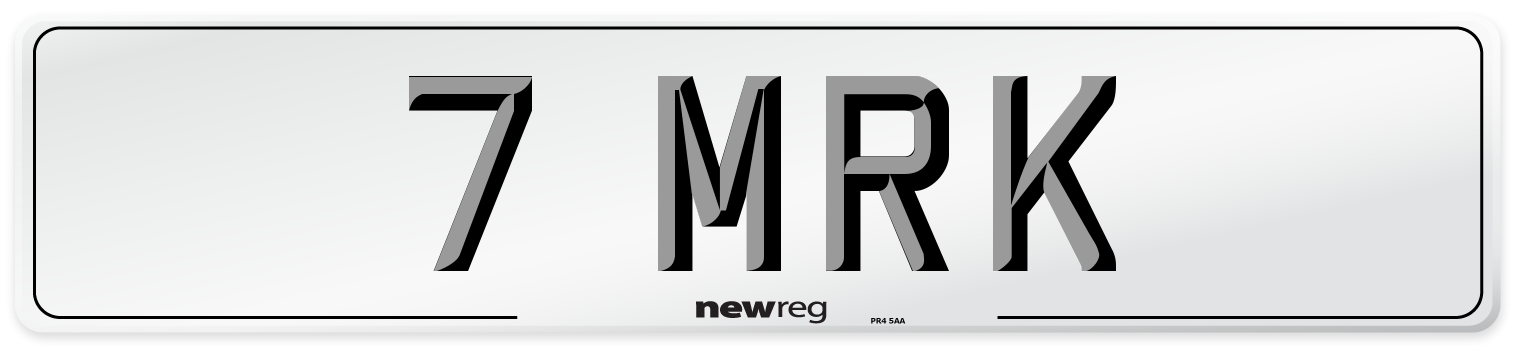 7 MRK Front Number Plate