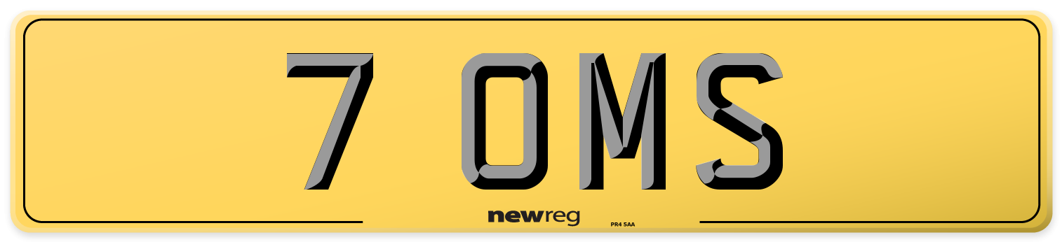 7 OMS Rear Number Plate