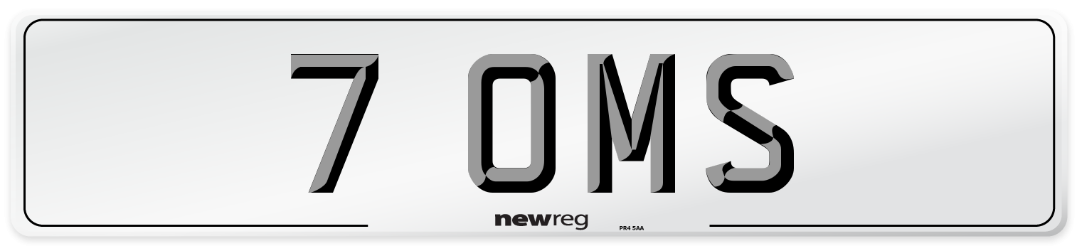 7 OMS Front Number Plate