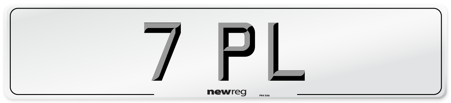 7 PL Front Number Plate