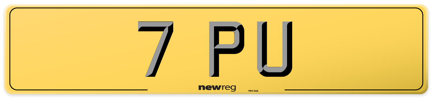 7 PU Rear Number Plate