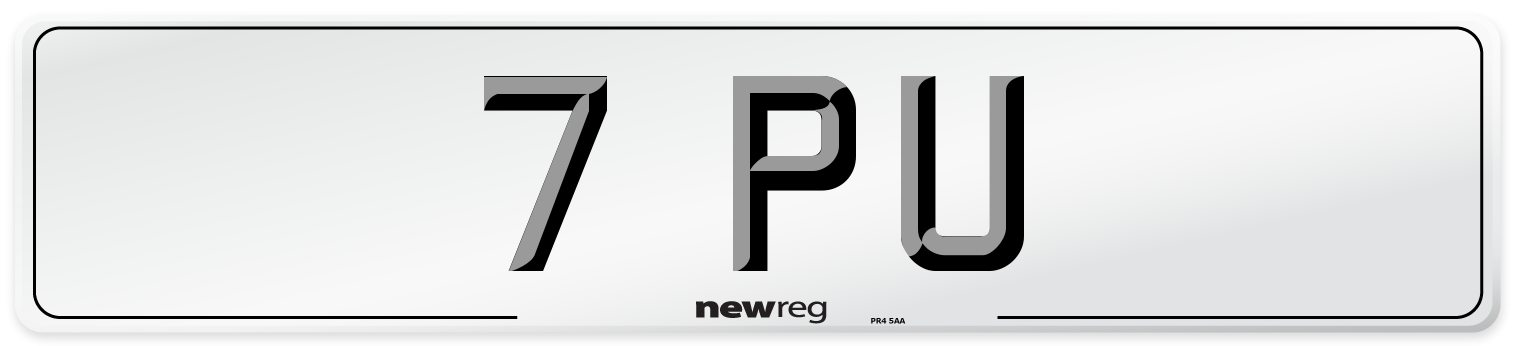 7 PU Front Number Plate