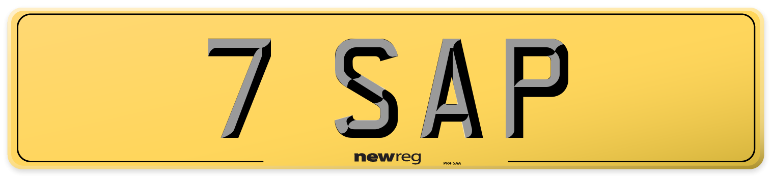 7 SAP Rear Number Plate