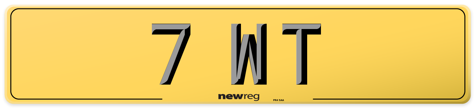 7 WT Rear Number Plate