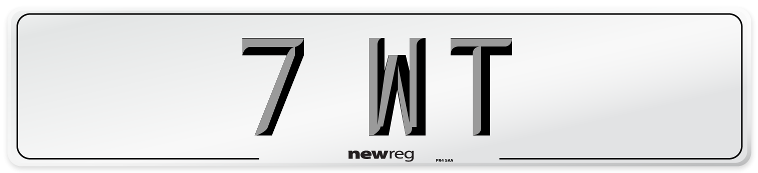 7 WT Front Number Plate