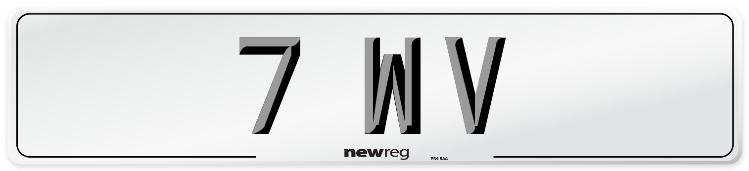 7 WV Front Number Plate