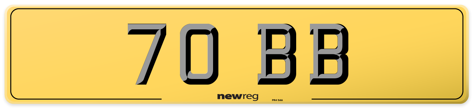 70 BB Rear Number Plate