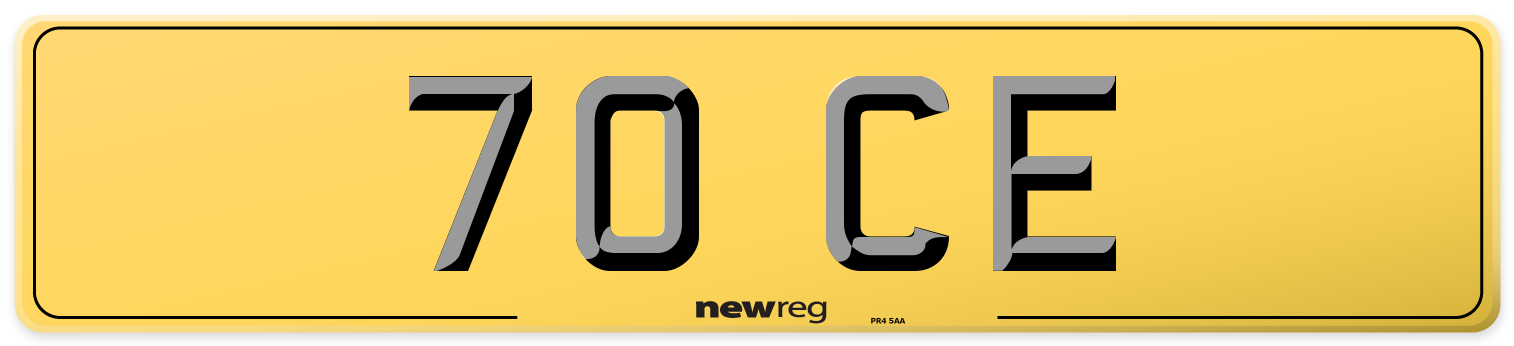 70 CE Rear Number Plate