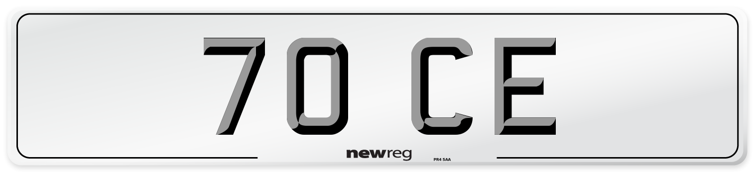 70 CE Front Number Plate