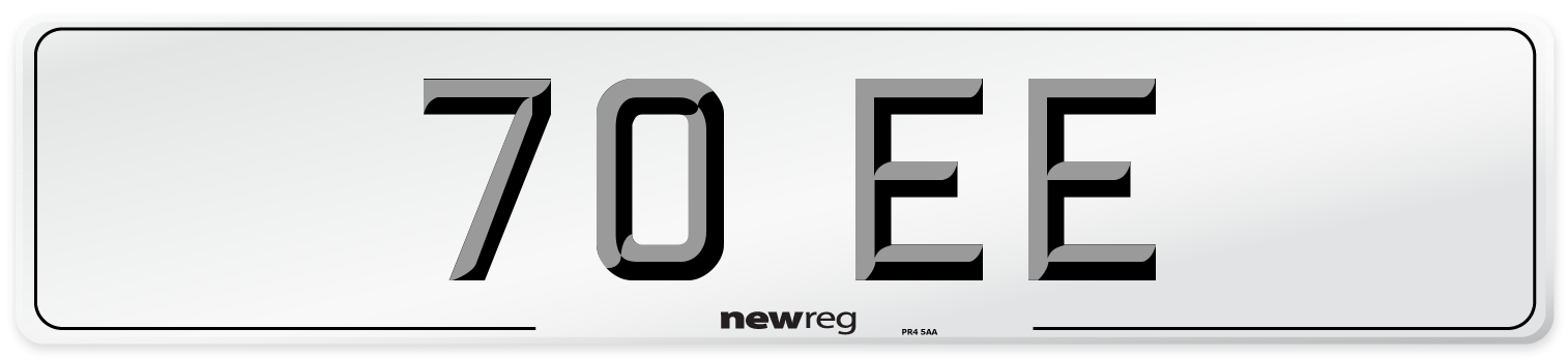 70 EE Front Number Plate