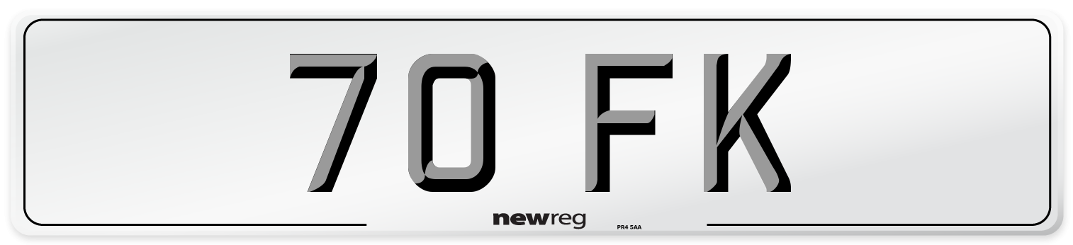 70 FK Front Number Plate