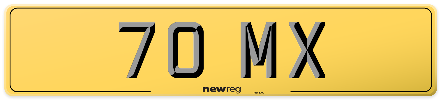 70 MX Rear Number Plate
