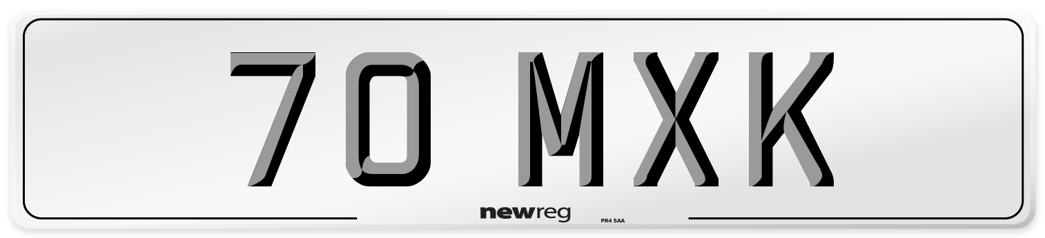 70 MXK Front Number Plate