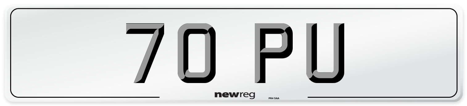 70 PU Front Number Plate