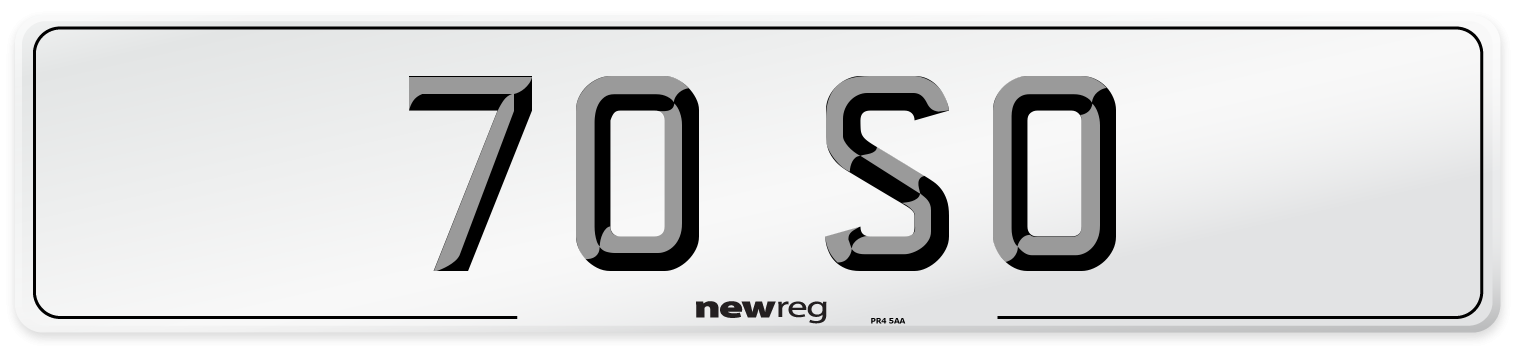 70 SO Front Number Plate