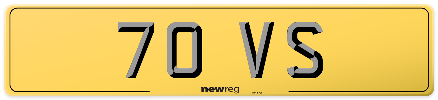 70 VS Rear Number Plate