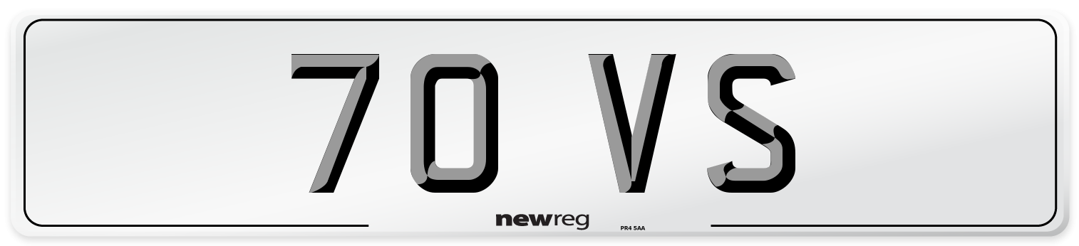 70 VS Front Number Plate