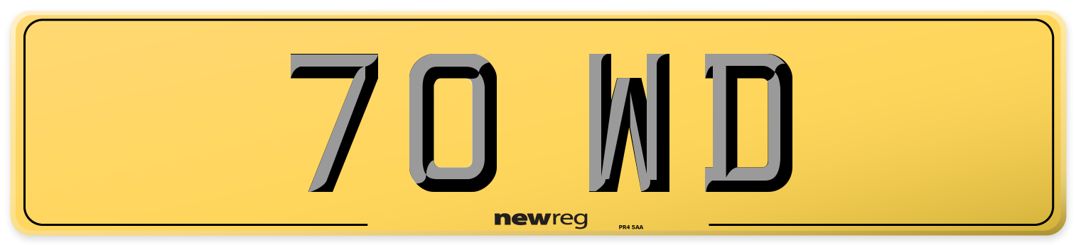 70 WD Rear Number Plate