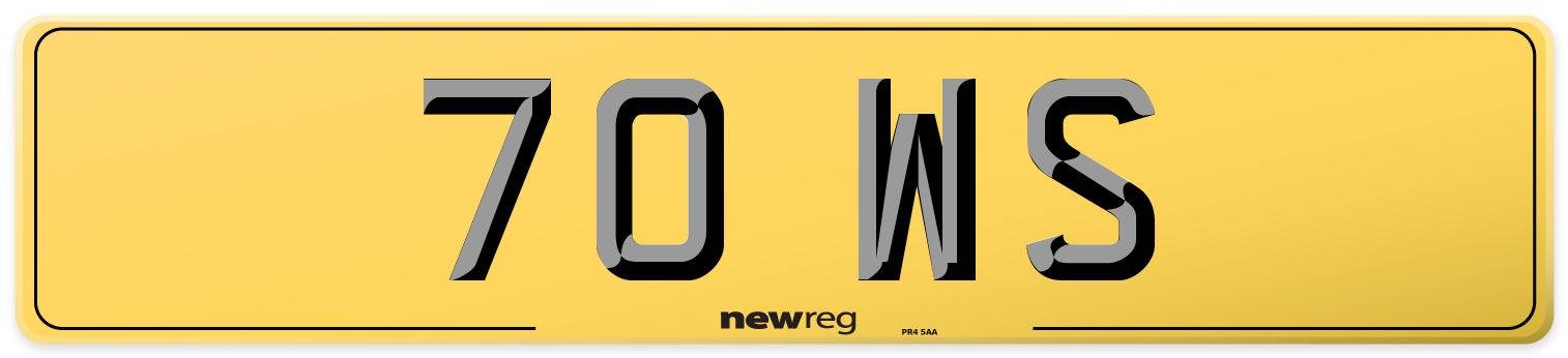 70 WS Rear Number Plate
