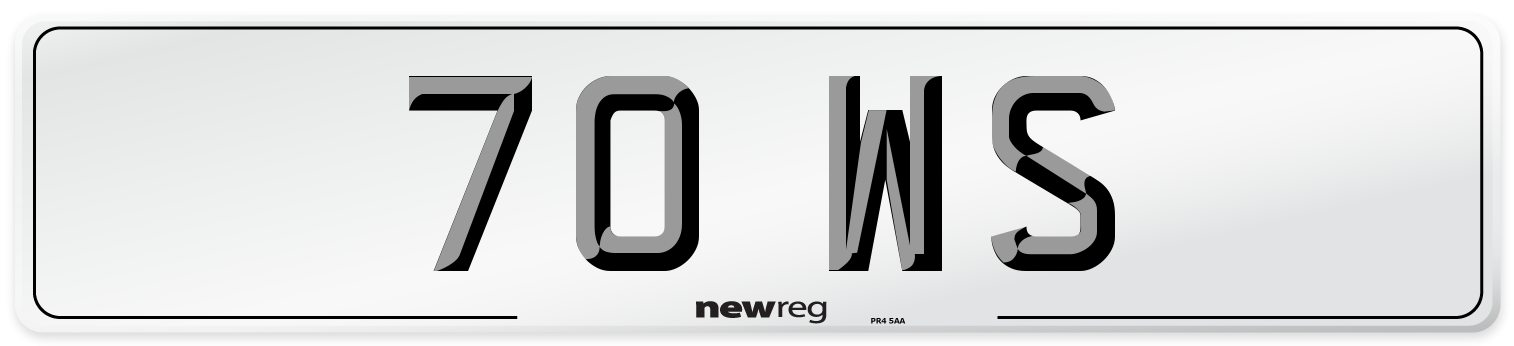 70 WS Front Number Plate
