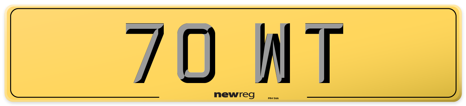 70 WT Rear Number Plate
