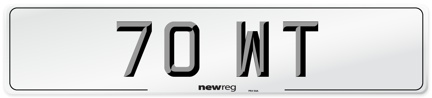 70 WT Front Number Plate