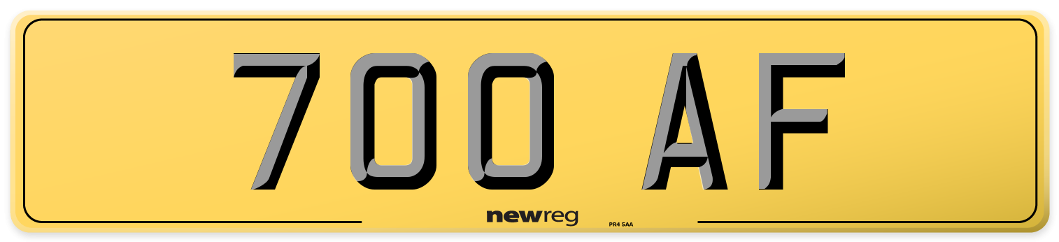 700 AF Rear Number Plate