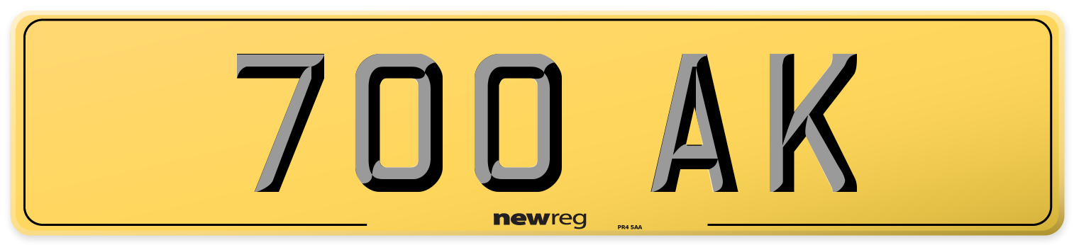 700 AK Rear Number Plate
