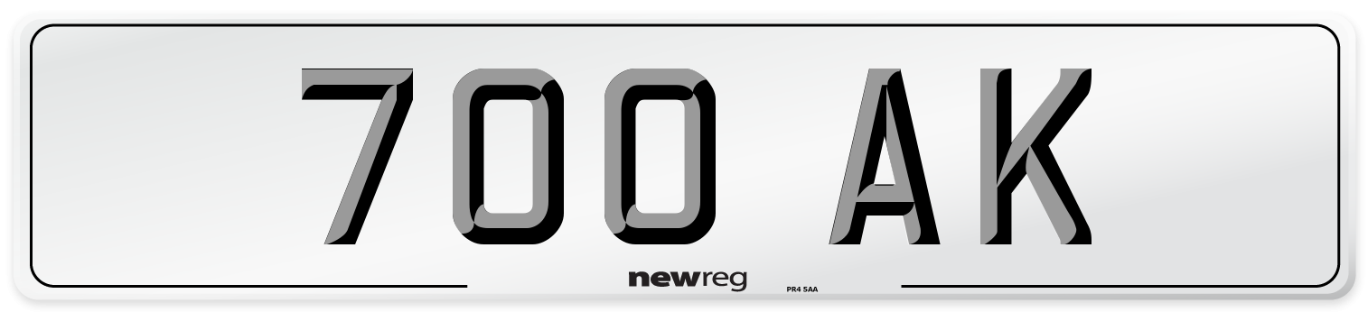 700 AK Front Number Plate