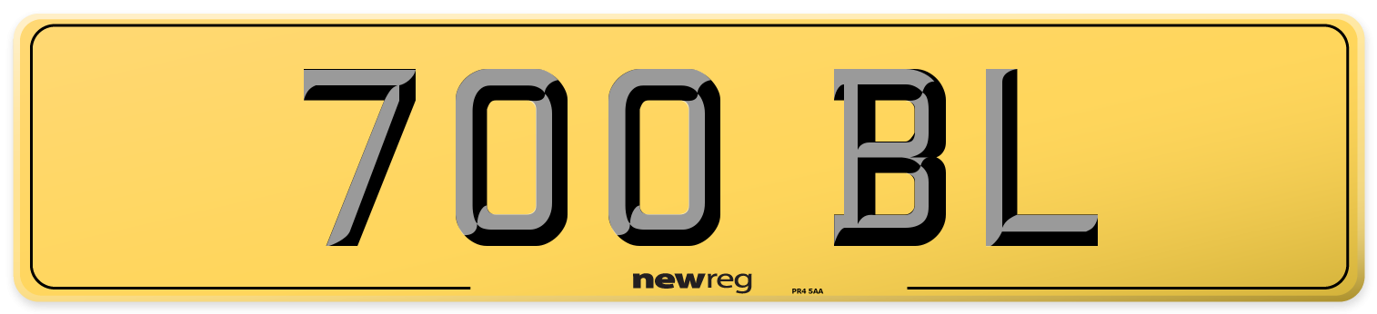 700 BL Rear Number Plate
