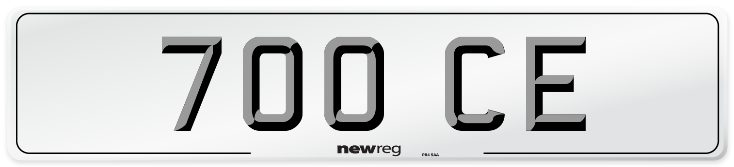 700 CE Front Number Plate