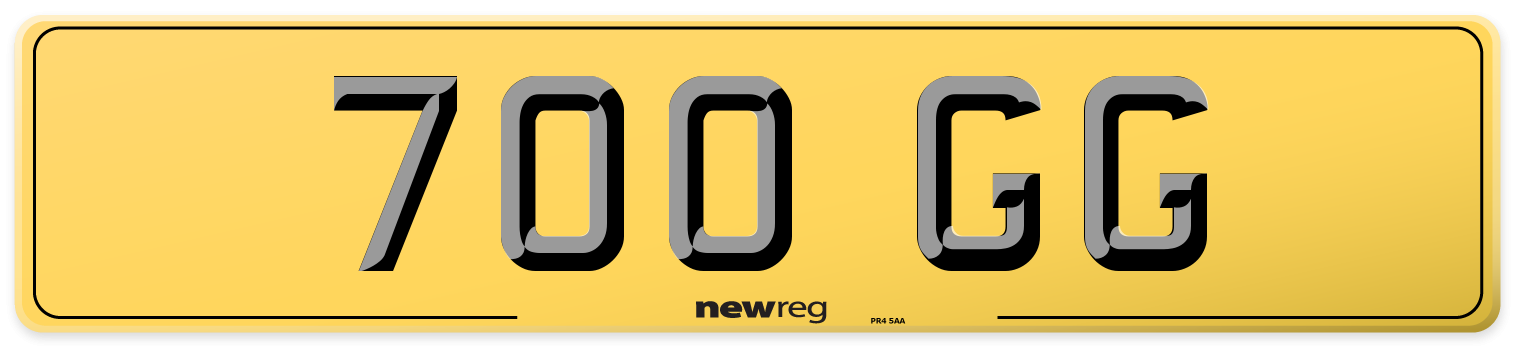 700 GG Rear Number Plate