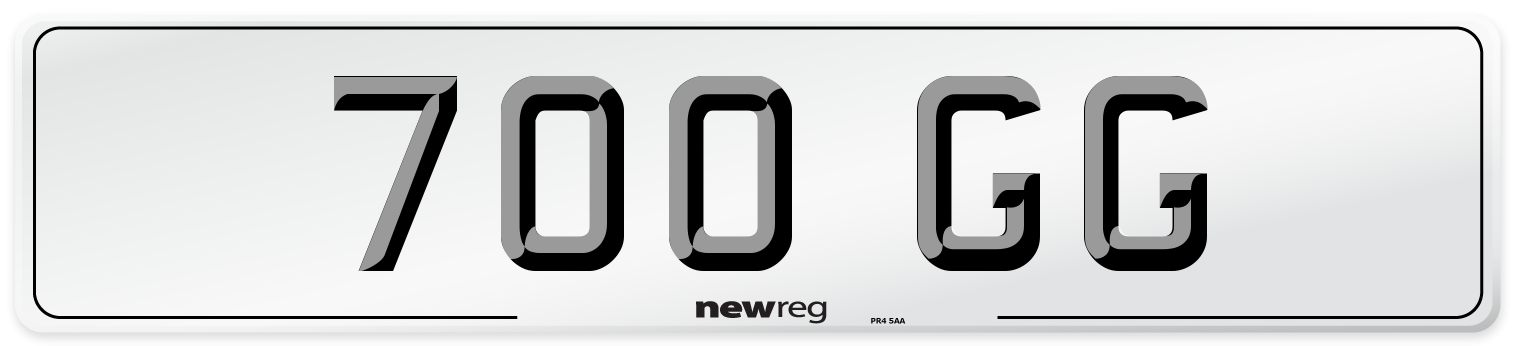 700 GG Front Number Plate