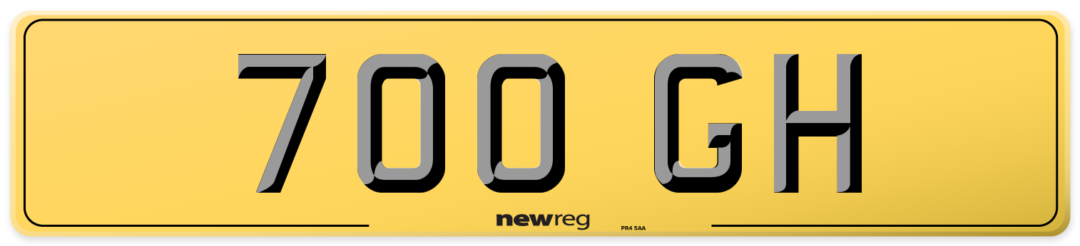 700 GH Rear Number Plate