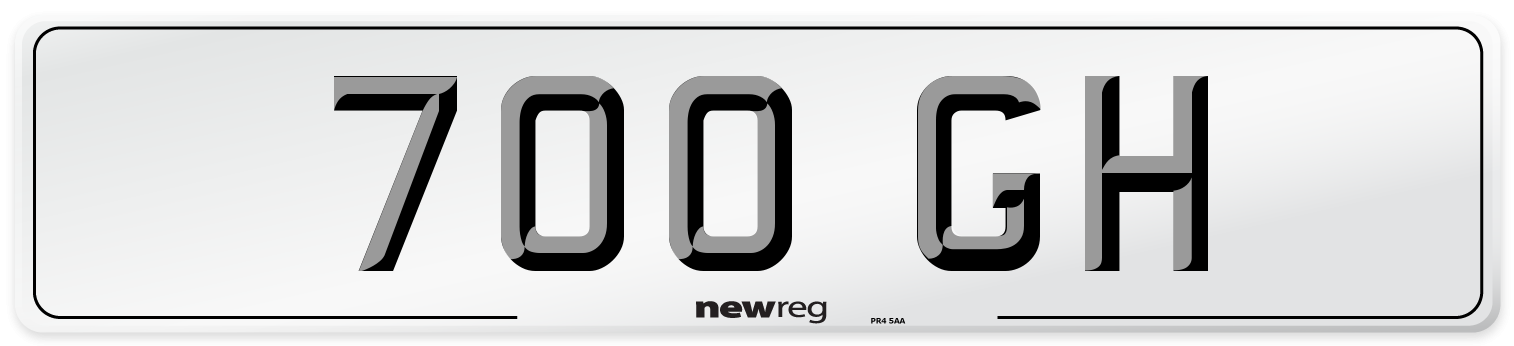 700 GH Front Number Plate