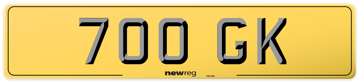 700 GK Rear Number Plate