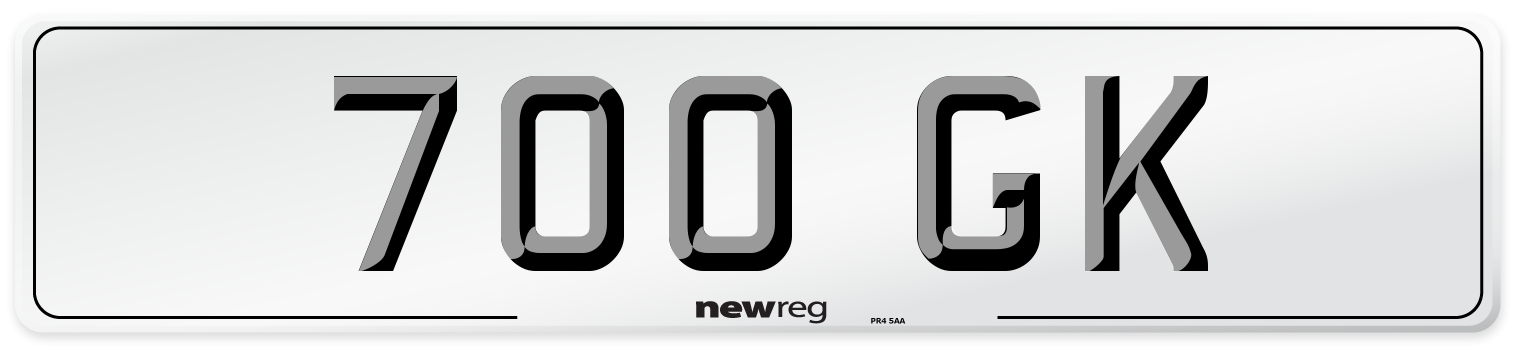 700 GK Front Number Plate