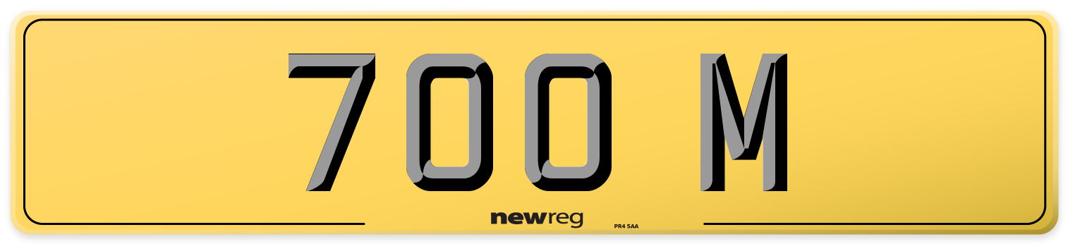 700 M Rear Number Plate