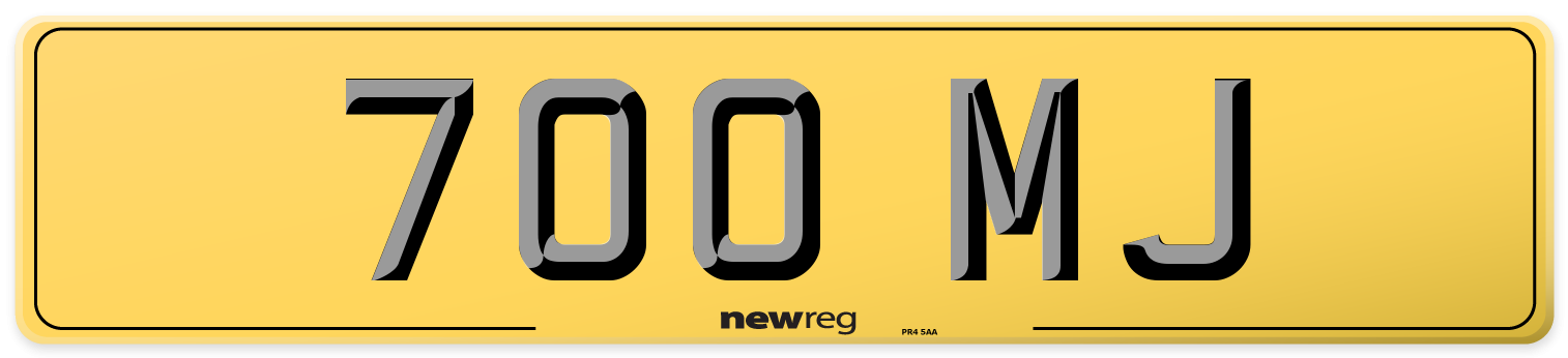 700 MJ Rear Number Plate