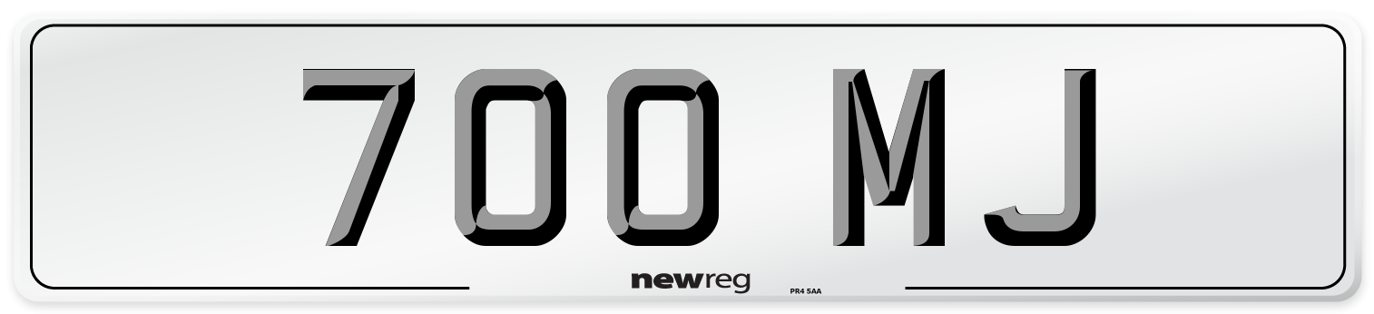700 MJ Front Number Plate