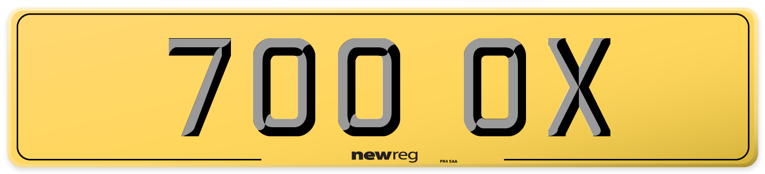 700 OX Rear Number Plate