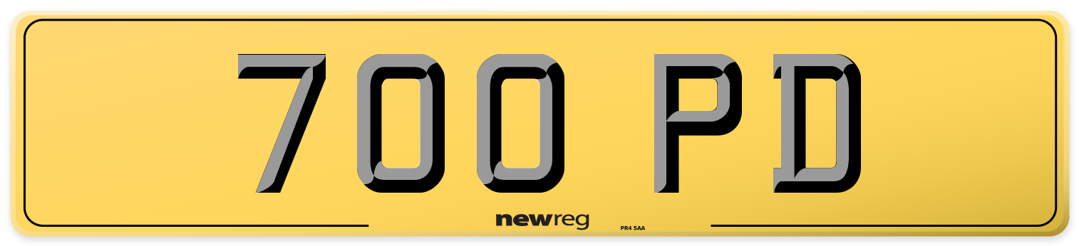 700 PD Rear Number Plate