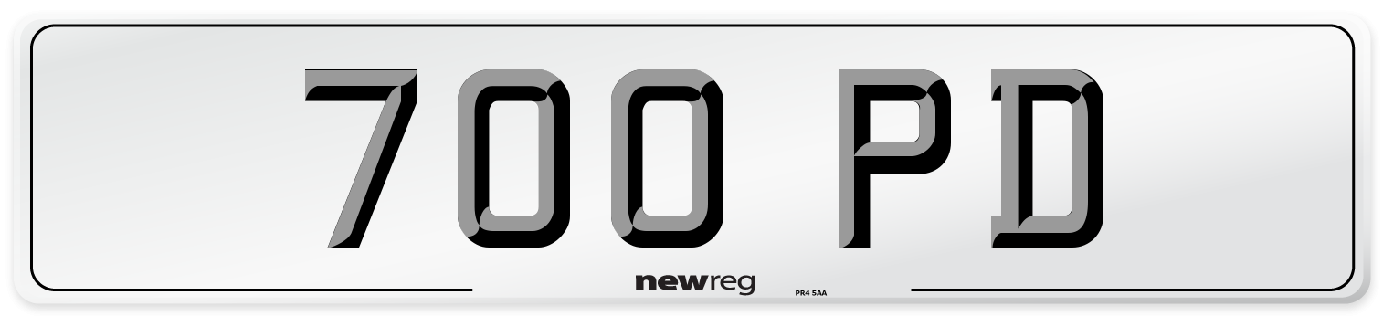 700 PD Front Number Plate